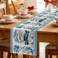 thumbnail image 5 of Ocean Set Sail Table Runner 108 Inches, Sailboat Sea Waves Blue Coral Starfish Beige Bed Runner Dresser Scarves Tabletop for Indoor Outdoor Parties/Ceremony/Banquet, 13"x 108", 5 of 9
