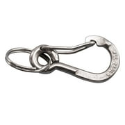 316 STAINLESS STEEL SPRING CLIP CARABINER WITH KEY RING 2-3/8" (S0185-KR60)