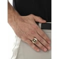 thumbnail image 3 of PalmBeach Jewelry Men's Emerald-Cut Genuine Black Onyx Praying Hands or Textured Cross Two-Tone Ring Gold-Plated, 3 of 6