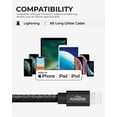 thumbnail image 6 of Liquipel Powertek iPad & iPhone Charger Cable, Fast Charging 6ft MFI Certified Lightning to USB Cord, Pastel Glitter Black, 6 of 7