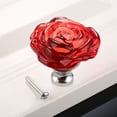 thumbnail image 5 of Juego de 8 tiradores decorativos para armarios, tiradores de cristal con forma de rosa, tiradores de flores para cajones y armarios (rojo y azul), 5 of 5