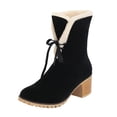 thumbnail image 2 of Botas de nieve Otoño e invierno Punta redonda Moda Botas cortas peludas cálidas Botas de gran tamaño Botas de mujer Wmkox8yii ghj1718, 2 of 8