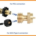 thumbnail image 6 of Flame King Propane Tank Adapter, 20lb to 1lb Converter, Hook Up Small Propane Cylinders when 20lb Ran Out, Solid Brass, 6 of 8