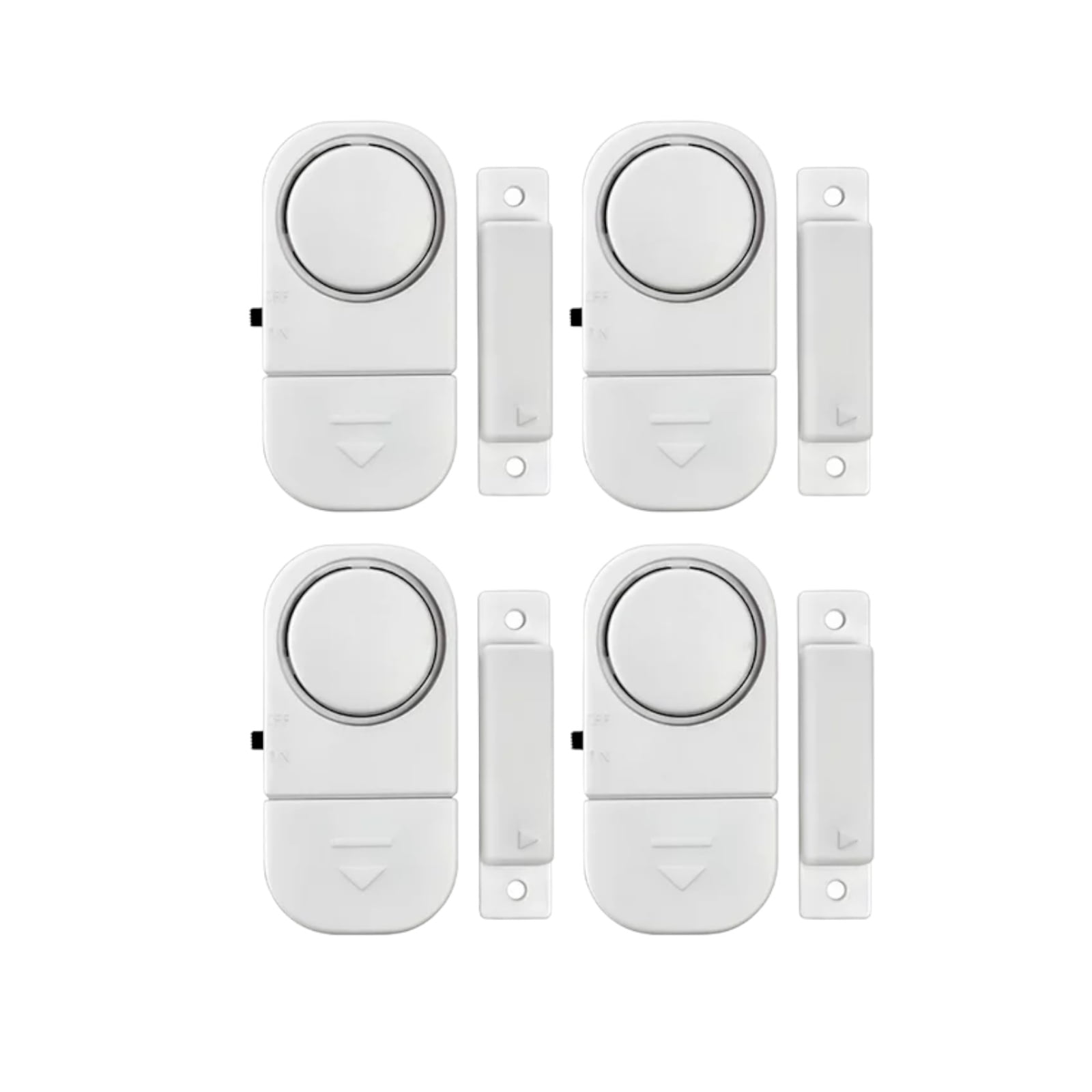 VistaTech Magnetic Door and Window Sensor Alarm Set, 90dB Siren, 4-Pack