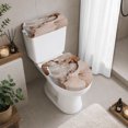 thumbnail image 2 of Marble Brown Toilet Lid Cover and Tank Cover Set, Marble Brown 2pc Stretch Toilet Lid Seat Covers for Bathroom Washable Protector with Elastic Edge for Standard & Elongated Toilets, 2 of 9