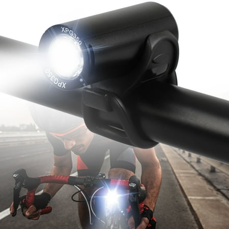 USB Rechargeable Bike Front Light Set - 350lumens Bicycle Headlight , Waterproof Cycling LED Flashlight, 4 Lighting Modes, Accessories for Road/Mountain/City