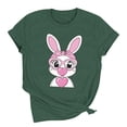 thumbnail image 6 of Mifsaly Easter tops for Women Short Sleeve Crewneck Cotton T-Shirts Bunny with Pink Heart Glasses and Bow Graphic Lightweight Breathable Versatile Summer Tees XXL, 6 of 6