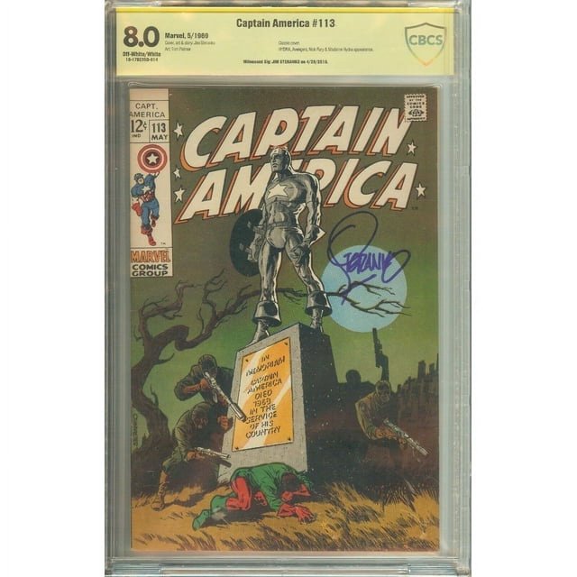 Captain America #113 CBCS 8.0 Signature Witnessed Jim Steranko