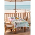 thumbnail image 2 of 52x70 Inch Outdoor Tablecloth with Umbrella Hole Zipper Rectangle Turquoise Easter Rectangular Tablecloths Outside Waterproof Spring Easter Bunny Eggs Floral Wooden Patio Table Cover for Picnic Party, 2 of 8
