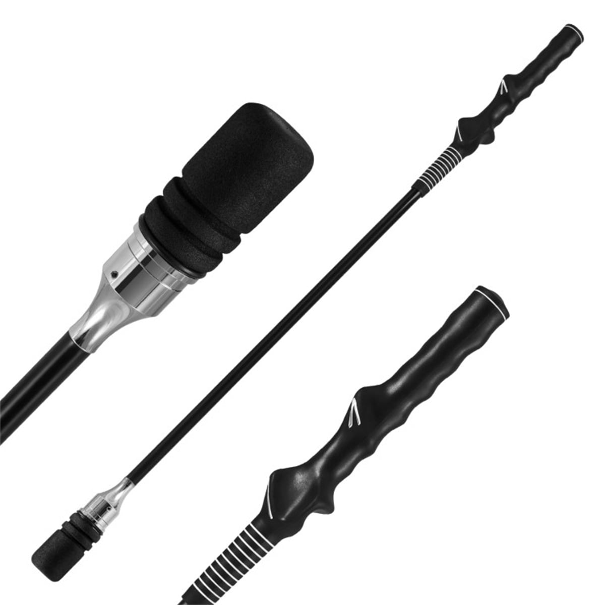 Black Portable Fiberglass Golf Swing Stick Sound Feedback Golf Warm-Up Tool for Beginners Pros Improve Grip Shot Accuracy