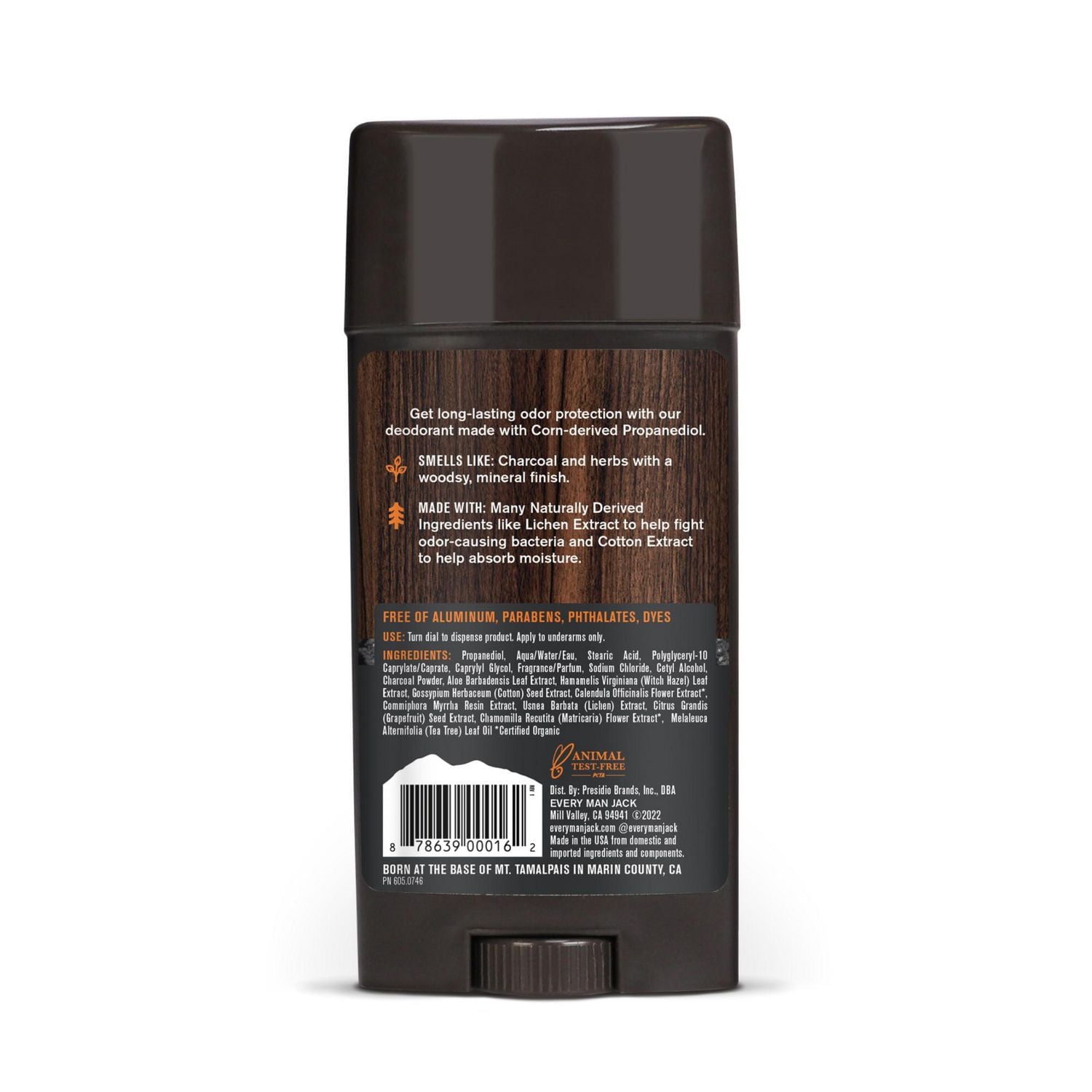 Déodorant Every Man Jack - Déodorant sans aluminium, dérivé naturellement, végétalien, sans cruauté envers les animaux | 85 g Déodorant Every Man Jack