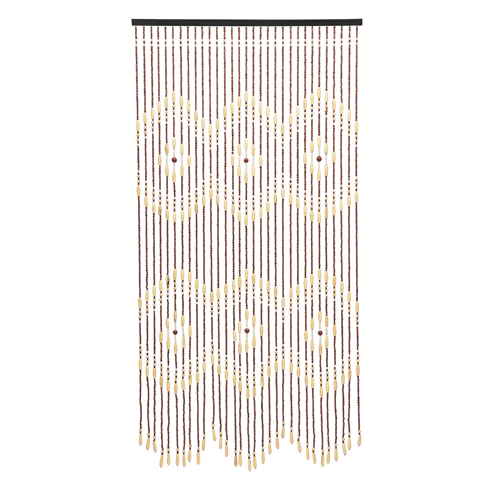 Handmade Natural Bamboo & Wood Bead Curtain 35x69 Inch, Bohemian Room Divider for Doorways, Windows