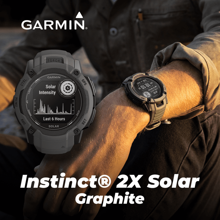  Garmin Instinct 2X Solar, Rugged GPS Smartwatch, Built-in  Flashlight, Solar Charging Capability, Multi-Band GNSS, Whitestone :  Electronics