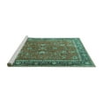 thumbnail image 2 of Ahgly Company Machine Washable Indoor Rectangle Persian Turquoise Blue Traditional Area Rugs, 3' x 5', 2 of 4