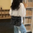thumbnail image 3 of Sunyuer Women Vintage Washed Denim Crossbody Bag, Multi Pocket Large Capacity Messenger Bag, Casual Adjustable Strap Shoulder Purse, Retro Daily Commute Flap Handbag, 3 of 5