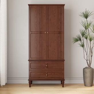 vintage wardrobe dresser Victorian Armoire its unique material contrast makes it a standout feature Antique 19th Century Two-door Wardrobe