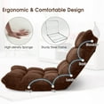 thumbnail image 4 of Costway Adjustable 14-Position Floor Chair Folding Lazy Gaming Sofa Chair Cushioned-Coffee, 4 of 7