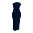 thumbnail image 6 of Bnwani Ladies Dresses,Women Dresses,Solid,Side Split,V-Neck,Sleeveless,Navy,M, 6 of 7