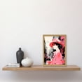 thumbnail image 2 of Cityscape with Woman in Vintage Pink Fashion Artwork Framed Wall Art Print A4, 2 of 4