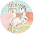 thumbnail image 5 of Unique Loom Whimsy Kids Collection Area Rug - Jolly Unicorn (5' 3" Round Multi/Black) Perfect For Kids Bed Room/Nursery Room/Living Room/Class Room/Play Room, 5 of 6