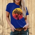 thumbnail image 2 of RKSTN T-Shirts Graphiques pour Femmes Col Rond Manches Courtes Blouse de Plage Hauts Aguichant Impression Régulière Chemises, 2 of 5