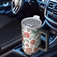 thumbnail image 6 of 40oz Pioneer Flower Floral Print Pattern Insulated Tumbler with Handle, BPA-Free Leak Proof Lid and Straws, Double Wall Vacuum, Hot 12h/Cold 34h, 6 of 6