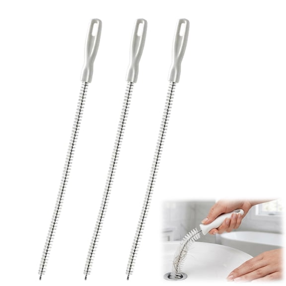 Drain Snake, 18-Inch Hair Clog Remover Tool (3 Pack)