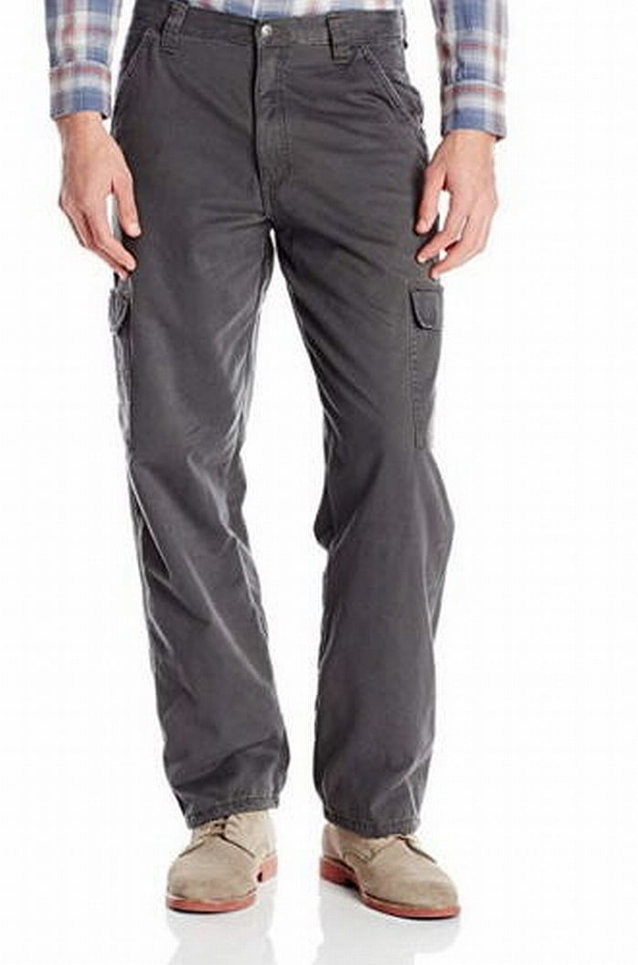 Wrangler Charcoal Mens 30x32 Cargo Straight Fit Pants - Walmart.com