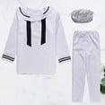 thumbnail image 4 of 1 juego de traje de marinero uniforme de cosplay de Halloween para hombre, traje de marinero, trajes de cosplay de escenario azul marino, traje de fiesta para hombres adultos (tamaño libre blanco), 4 of 5
