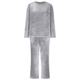 thumbnail image 6 of UAMVSH Flannel Loungewear Sets for Women Warm Winter Fuzzy Fleece Long Sleeve Pullover Two Piece Sleepwear Comfy Pajama Outfits(MediumGray), 6 of 6