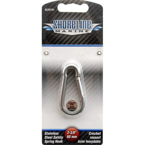Shoreline Marine Safety Spring Hook, Stainless Steel 2-3/8"