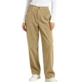 thumbnail image 2 of Bzdzmqm Women's Corduroy Pants Casual High Waisted Trousers with Pockets Elastic Waist Baggy Wide Leg Loose Trousers, Khaki L, 2 of 6