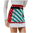 thumbnail image 4 of Vestidos Ajustados Para Mujer, Traje de Navidad, Bordado de Empalme, Falda Acampanada de Punto, Cintura Elástica, Paquete de Navidad, Falda A La Cadera Odeerbi  ODB186437, 4 of 5