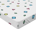 thumbnail image 2 of Ambesonne 90s Fitted Sheet, Colorful Geometric Shape, Queen Size, Blue Green, 2 of 3