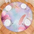 thumbnail image 2 of Gilded Floral Watercolor Pattern Round Fitted Tablecloth with Elastic Edge,Dining Table Cover Waterproof,Outdoor Round Tablecloth for Camping,Dining,Indoor and Outdoor, 2 of 7