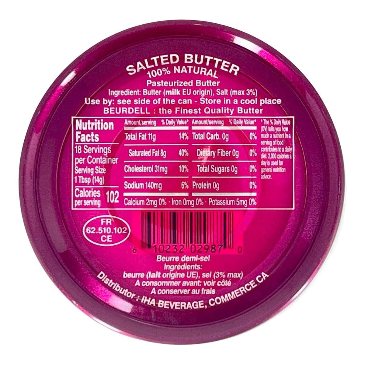 Beurdell Real Canned Butter from France, Smooth, Creamy High Quality Single Salted Butter Case of 12 cans