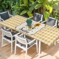 thumbnail image 2 of Sunflowers Table Cloths for 8 Foot Rectangle Tables, Yellow Floral Botanical Checkered Rustic Patio Waterproof Elastic Fitted Tablecloths, Washable Rectangular Table Cover for Camping, 2 of 8