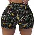 thumbnail image 2 of Lsque Wasp and Florals Pattern High Waisted Biker Shorts for Women-Tummy Control Fitness Athletic Workout Running Yoga Gym Shorts,Moisture-Wicking-Large, 2 of 9