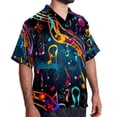 thumbnail image 2 of Note Men's Short Sleeve Beach Shirts, Casual Printed Button Down Poplin Shirt Summer., 2 of 6