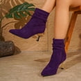 thumbnail image 5 of SACFOF Sexy Slouch Ankle Boots for Women with Fashion Mid Stiletto Heels Pointed Toe Bootie, 5 of 6