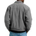 thumbnail image 4 of Men's Minimalist Solid-Colored Casual Long-Sleeve Button Jacket, Dark Gray, XXL, 4 of 6