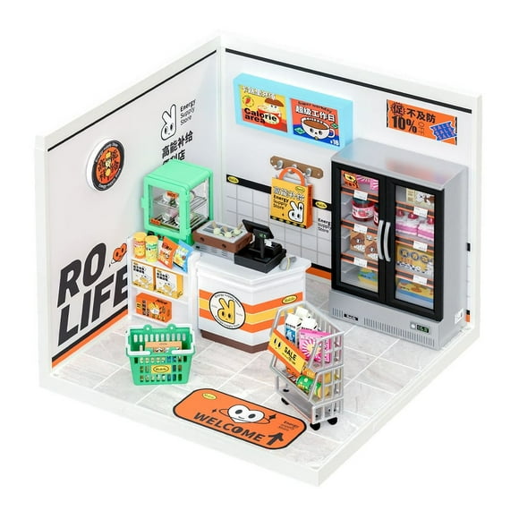 Rolife Building Model Kit Super Creator Energy Supply Store Plastic DIY Miniature House Kit DW002