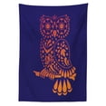 thumbnail image 3 of Ambesonne Indie Tablecloth Rectangular Table Cover, Ornamental Vintage Owl, 60"x90", Purple Orange, 3 of 4