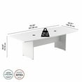thumbnail image 3 of Bush Business Furniture 96W x 42D Boat Shaped Conference Table with Wood Base, White, 3 of 7