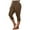 Khaki, variant on Plus Size Capris Leggings for Women High Waist Elastic Cropped Trousers Solid Color Capris Pants Yoga Pants Slim Fitting Stretch Button Capris Leggings Summer Pants for Women Khaki 3XL