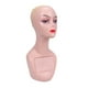thumbnail image 3 of Cabeza de maniquí calva, ligera, suave, portátil, profesional, cosmetología, peluca facial color de piel, 3 of 9