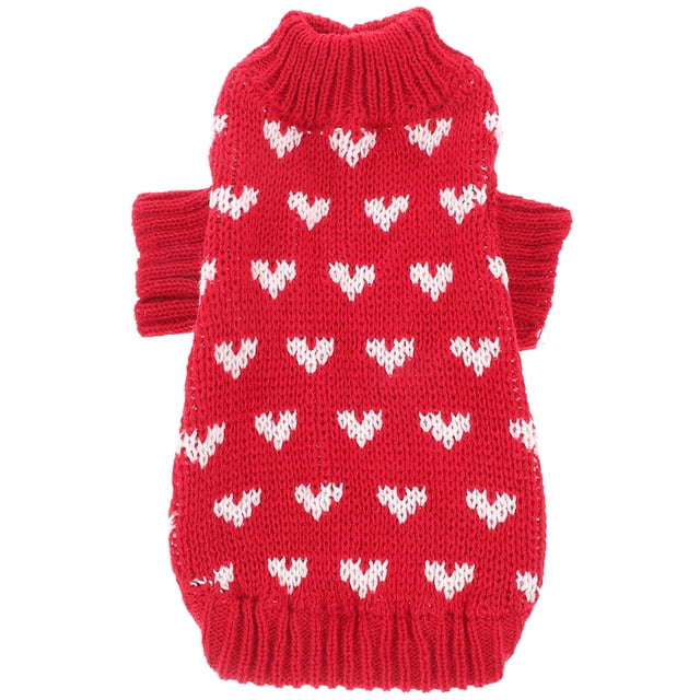 BRIGHTFUFU Suéter de perros patrón de corazón de tortuga elástica suéter de cachorro de cachorros de cachorros ropa de invierno (talla l)