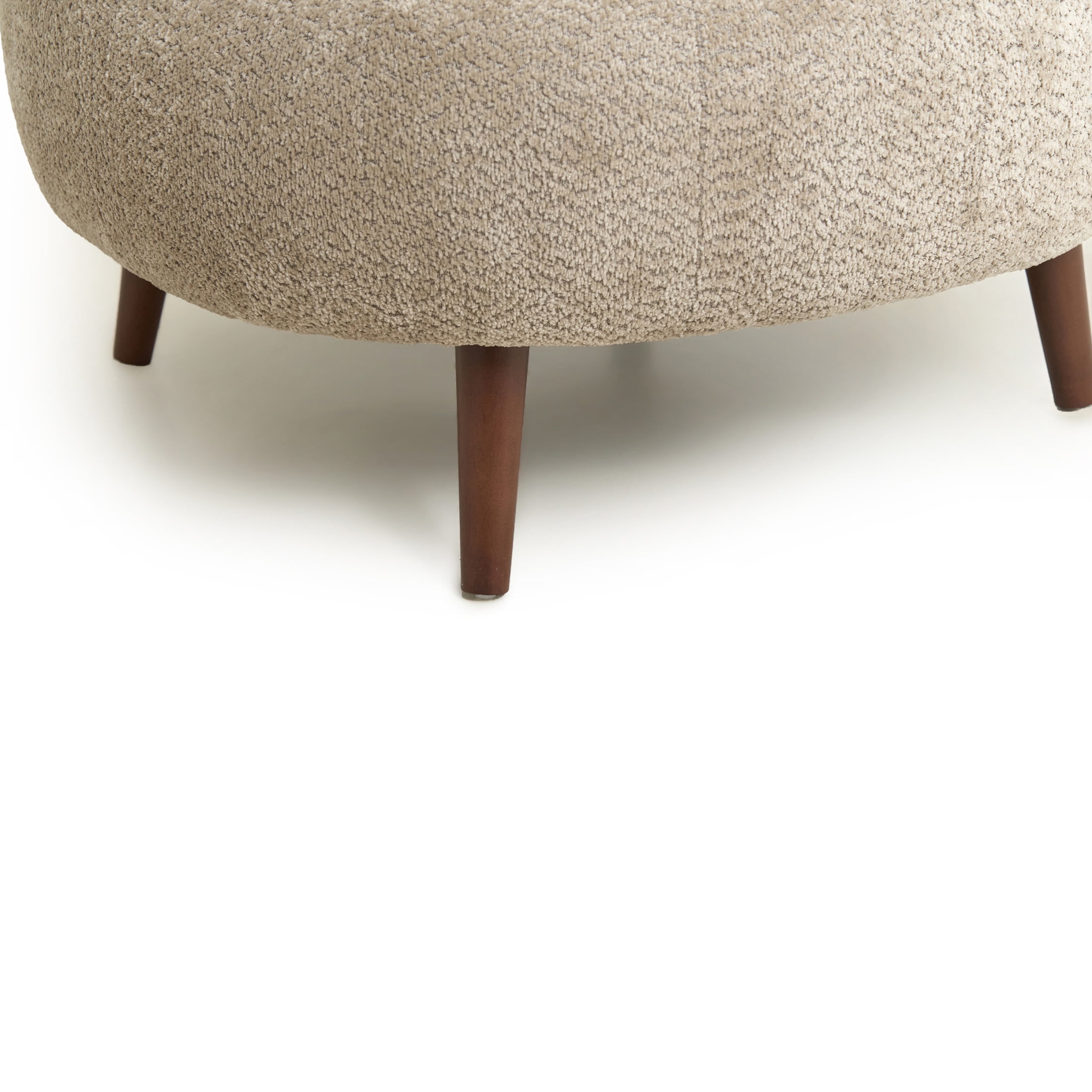 Noble House Kilby Nordic 36" Chenille Bucket Accent Chair with Ottoman, Lazy Lounge Club Chair for Living Room, Camel