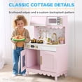 thumbnail image 3 of Best Choice Products Wooden Cottage Kids Pretend Play Kitchen with 5 Accessories and Toy Storage - Butter, 3 of 9