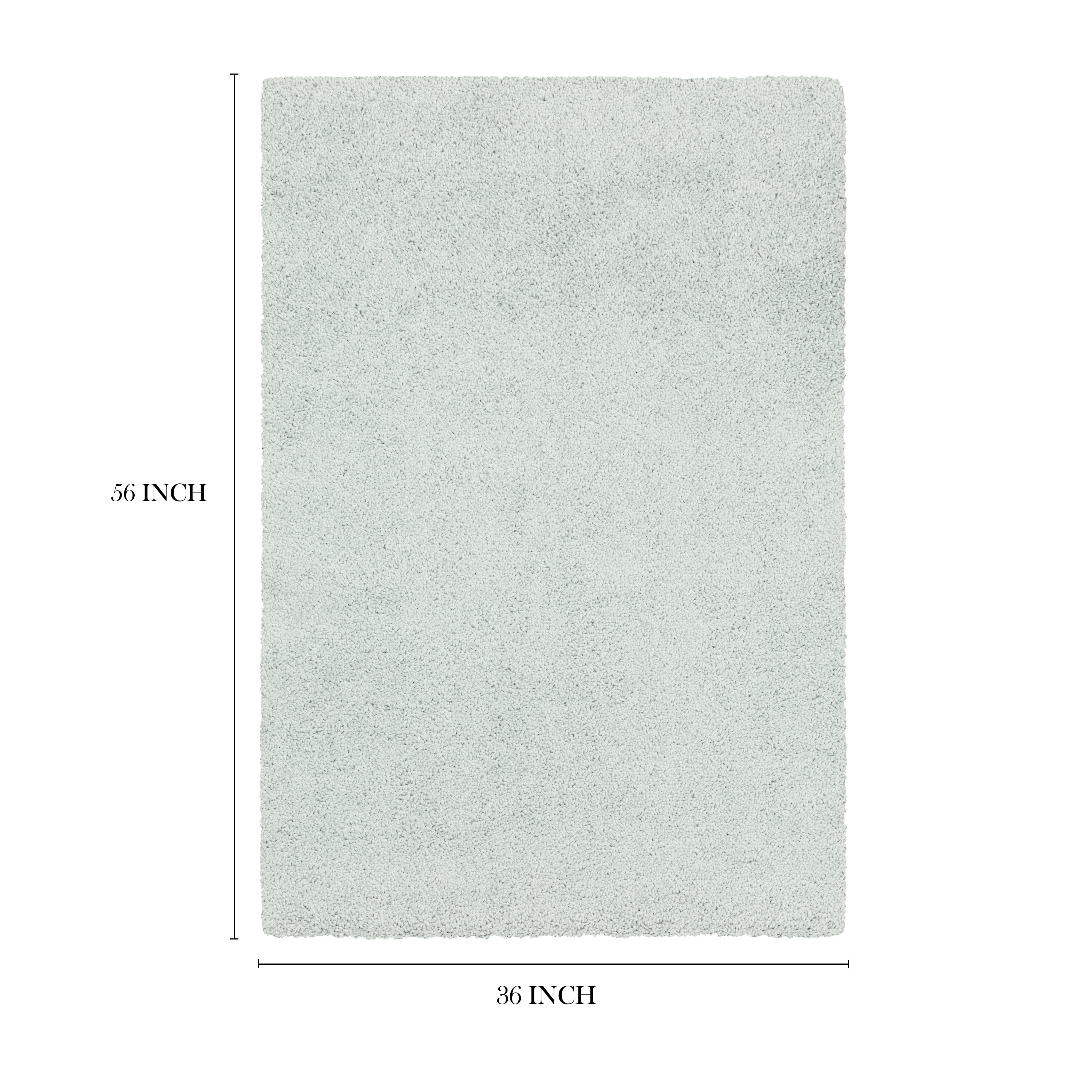 Mainstays Traditional Solid Silver Youth Shag Indoor Area Rug, 3' x 4'8"
